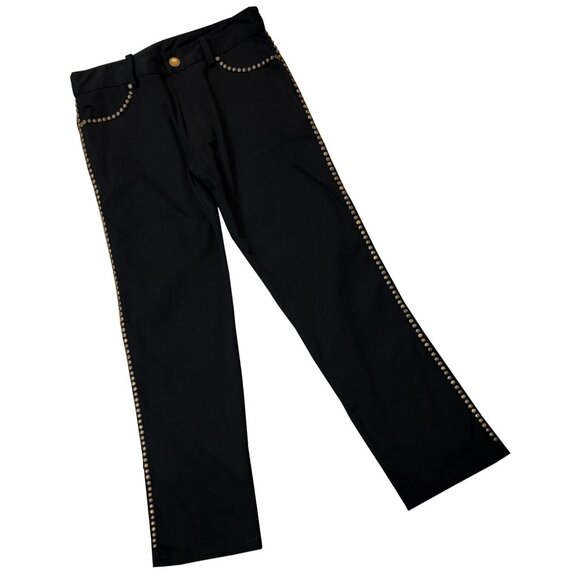 One Way to Rock Embellished Men's Black Pants - Picture 2 of 8